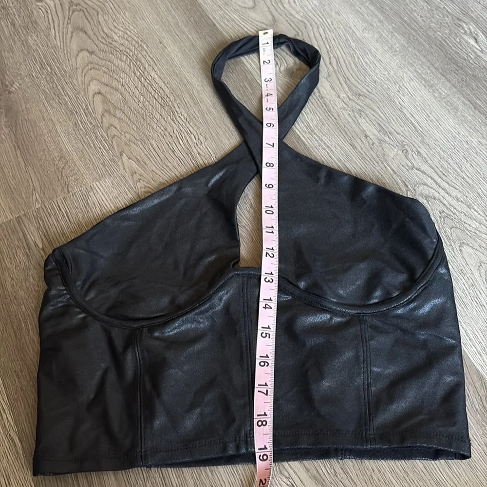 Naked Wardrobe | Drip Crossover Halter Crop Black Top Size L - Picture 8 of 13